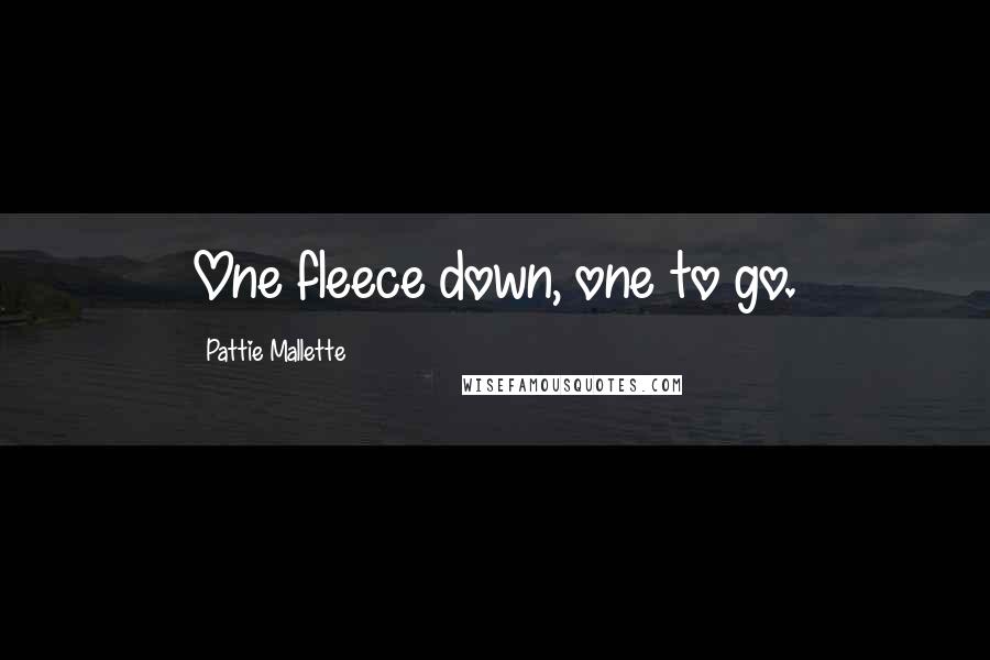 Pattie Mallette Quotes: One fleece down, one to go.