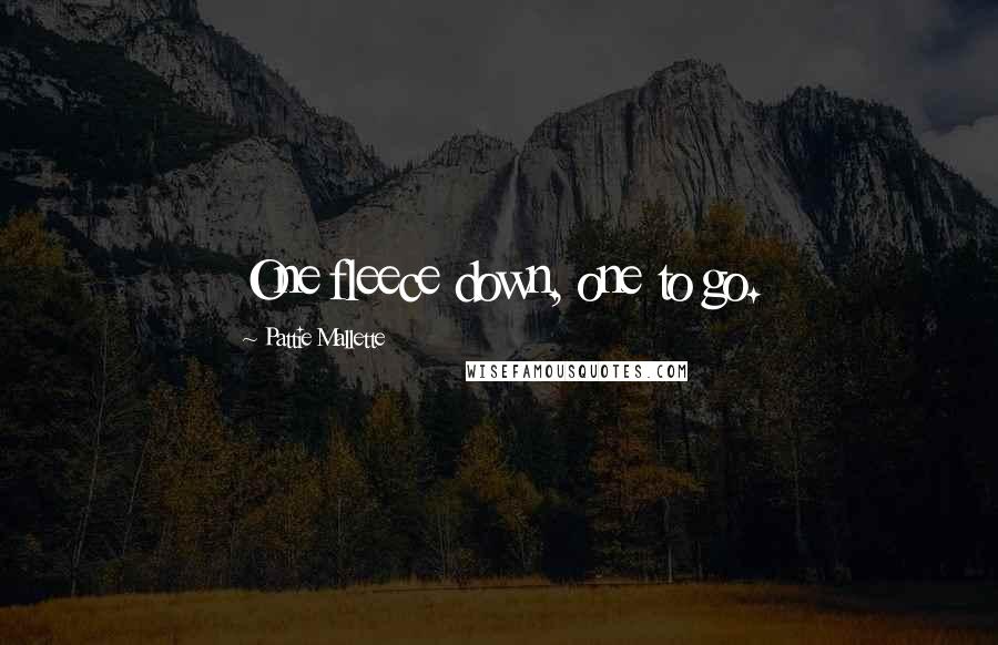 Pattie Mallette Quotes: One fleece down, one to go.