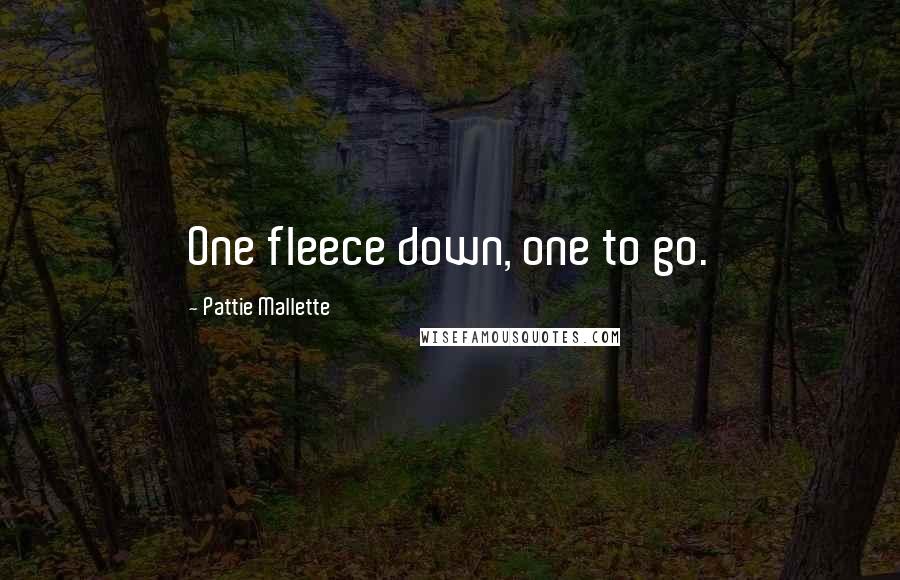 Pattie Mallette Quotes: One fleece down, one to go.