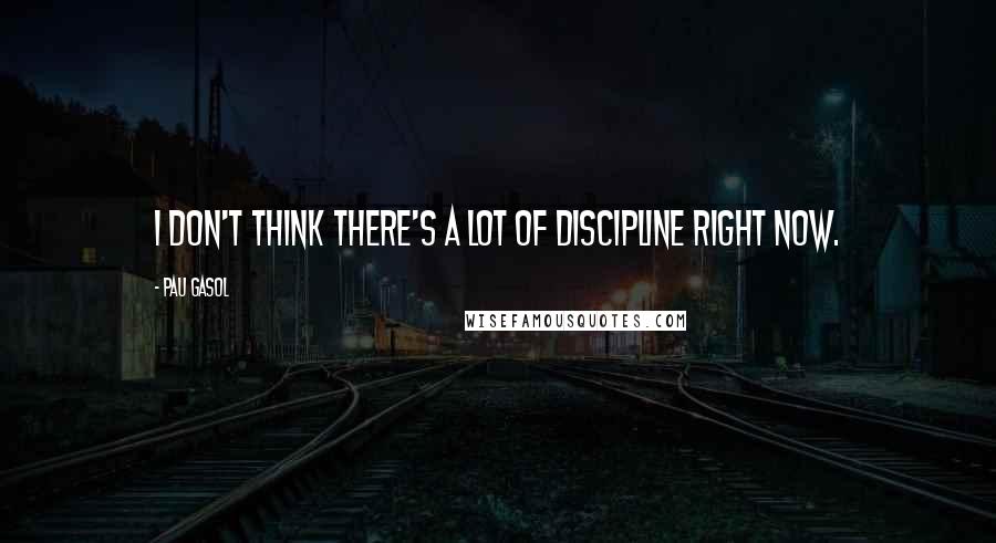 Pau Gasol Quotes: I don't think there's a lot of discipline right now.