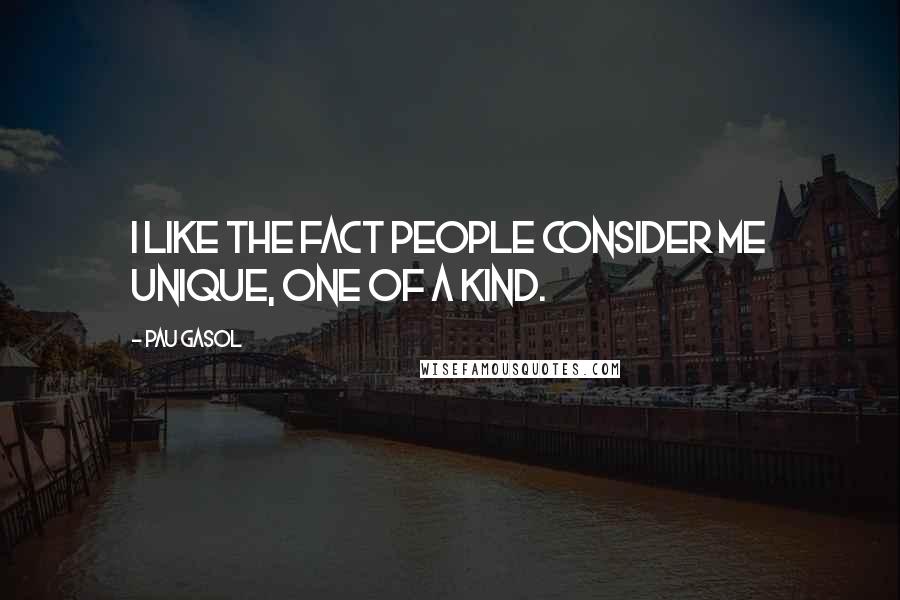 Pau Gasol Quotes: I like the fact people consider me unique, one of a kind.