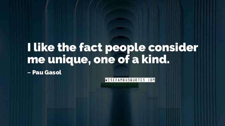 Pau Gasol Quotes: I like the fact people consider me unique, one of a kind.