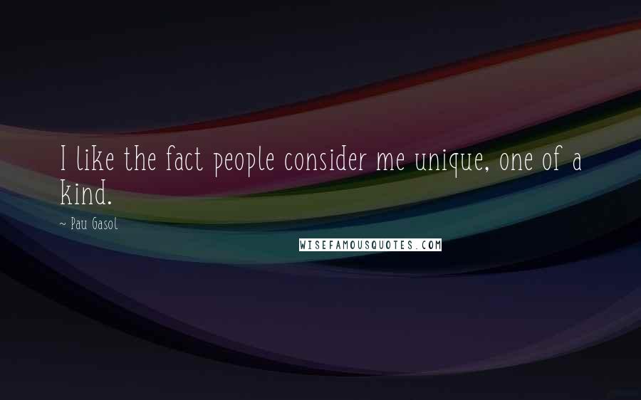 Pau Gasol Quotes: I like the fact people consider me unique, one of a kind.