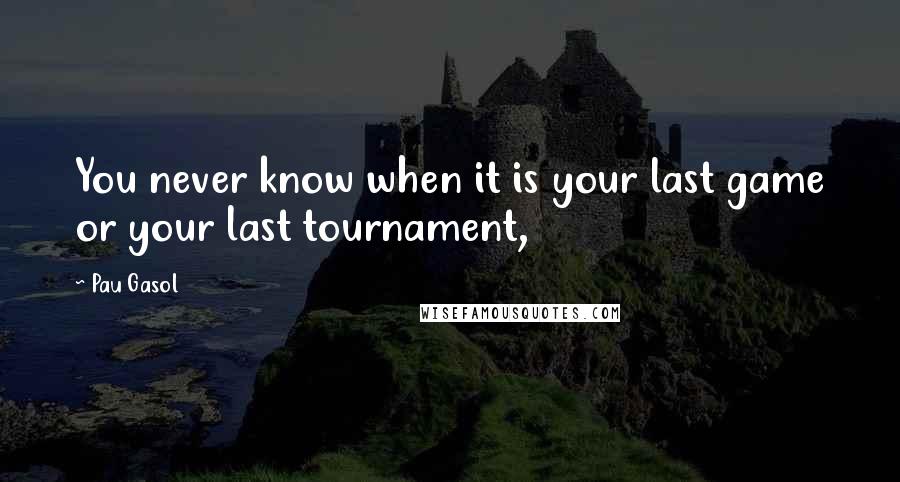 Pau Gasol Quotes: You never know when it is your last game or your last tournament,