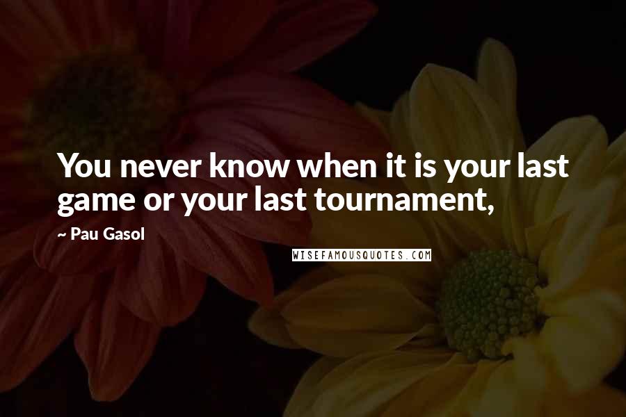 Pau Gasol Quotes: You never know when it is your last game or your last tournament,