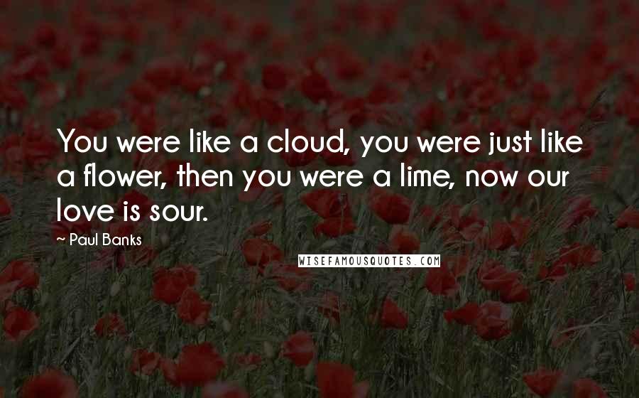 Paul Banks Quotes: You were like a cloud, you were just like a flower, then you were a lime, now our love is sour.