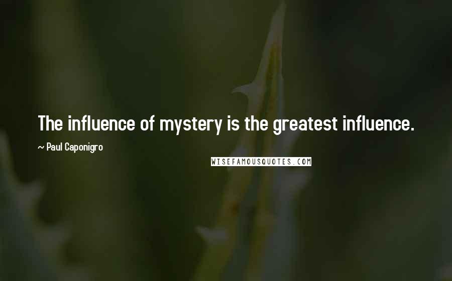 Paul Caponigro Quotes: The influence of mystery is the greatest influence.