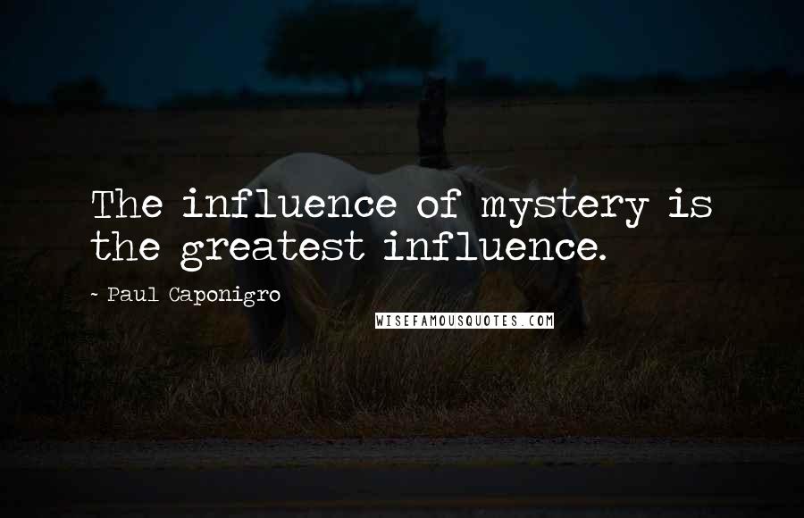 Paul Caponigro Quotes: The influence of mystery is the greatest influence.