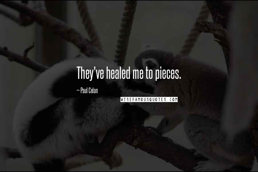 Paul Celan Quotes: They've healed me to pieces.