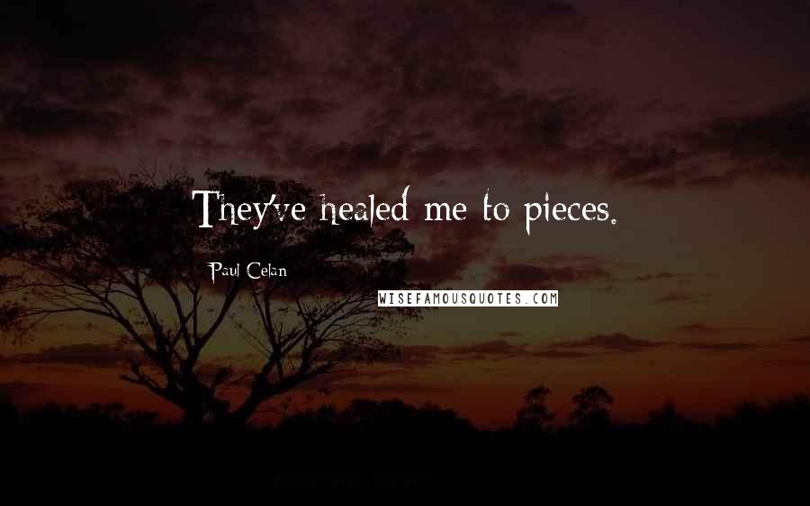 Paul Celan Quotes: They've healed me to pieces.