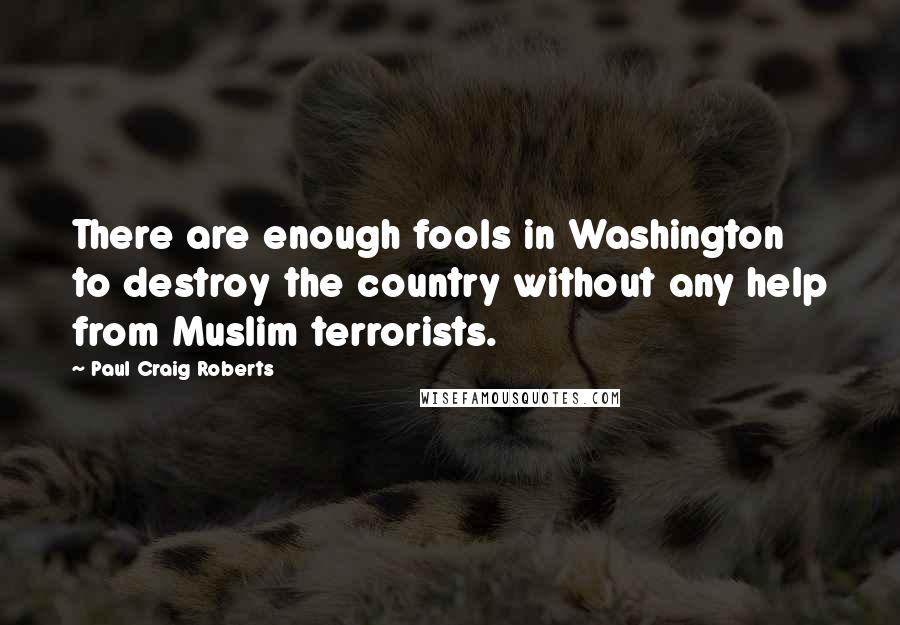 Paul Craig Roberts Quotes: There are enough fools in Washington to destroy the country without any help from Muslim terrorists.