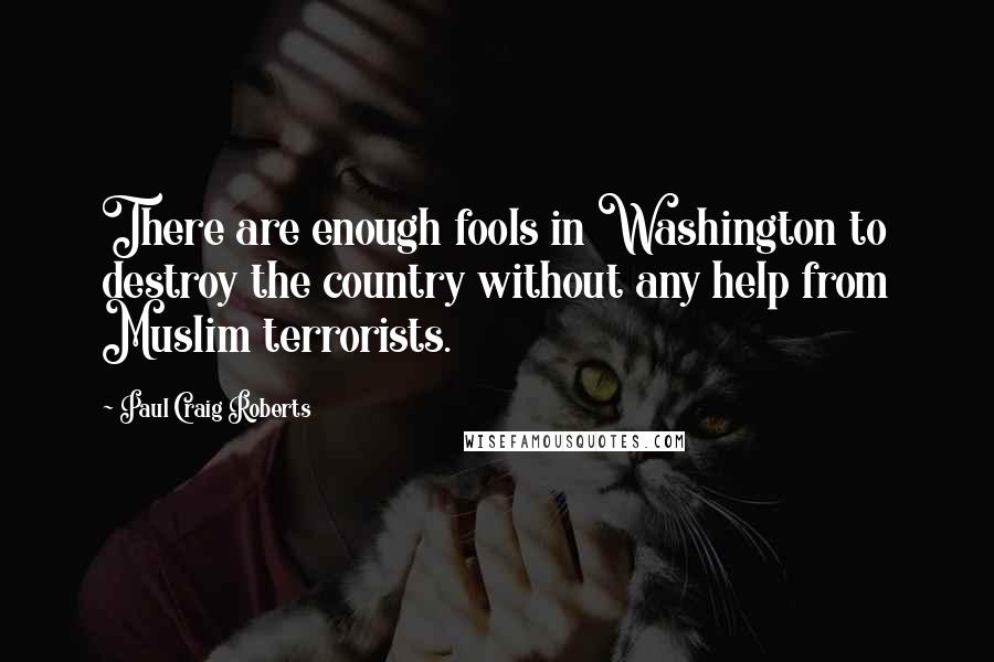 Paul Craig Roberts Quotes: There are enough fools in Washington to destroy the country without any help from Muslim terrorists.