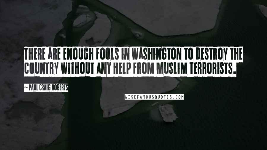Paul Craig Roberts Quotes: There are enough fools in Washington to destroy the country without any help from Muslim terrorists.