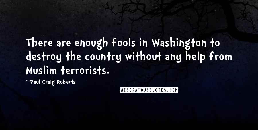 Paul Craig Roberts Quotes: There are enough fools in Washington to destroy the country without any help from Muslim terrorists.