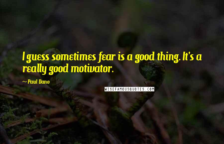 Paul Dano Quotes: I guess sometimes fear is a good thing. It's a really good motivator.