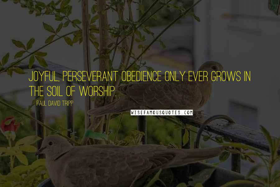 Paul David Tripp Quotes: Joyful, perseverant obedience only ever grows in the soil of worship.