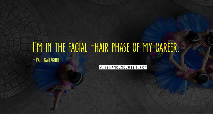 Paul Gallagher Quotes: I'm in the facial-hair phase of my career.