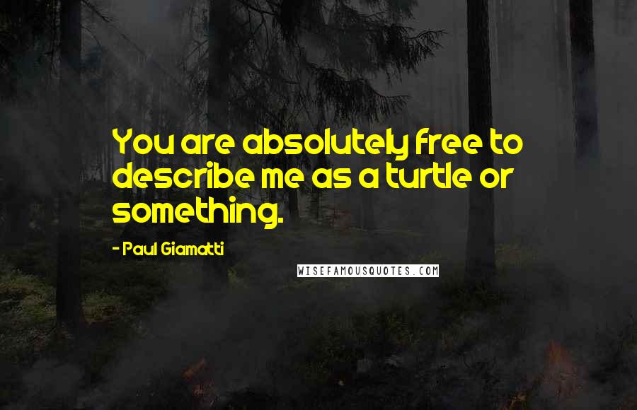 Paul Giamatti Quotes: You are absolutely free to describe me as a turtle or something.