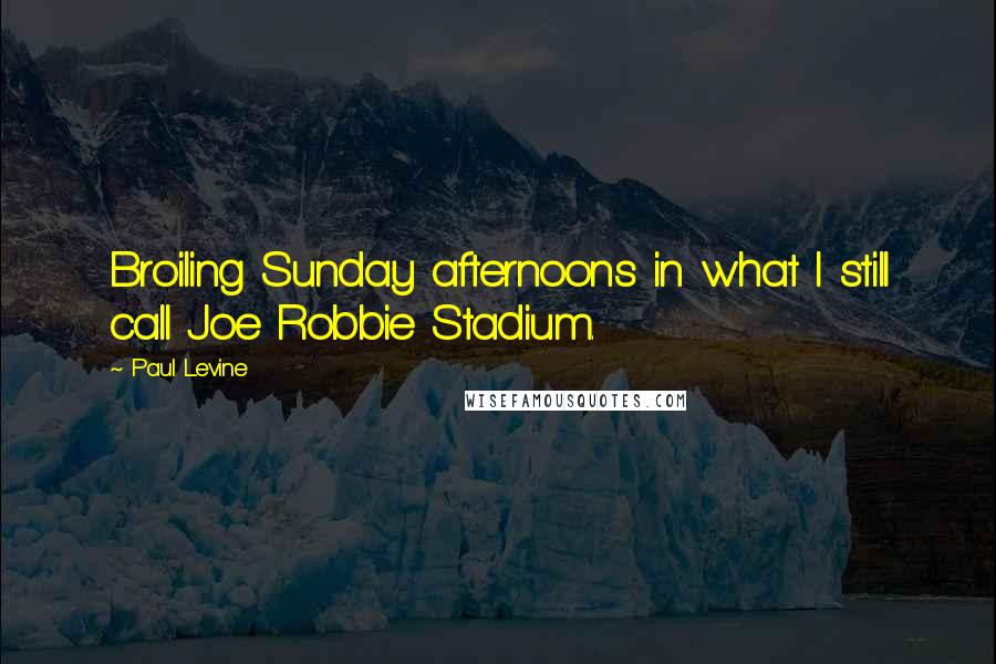 Paul Levine Quotes: Broiling Sunday afternoons in what I still call Joe Robbie Stadium.