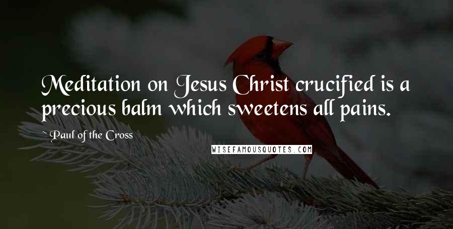 Paul Of The Cross Quotes: Meditation on Jesus Christ crucified is a precious balm which sweetens all pains.