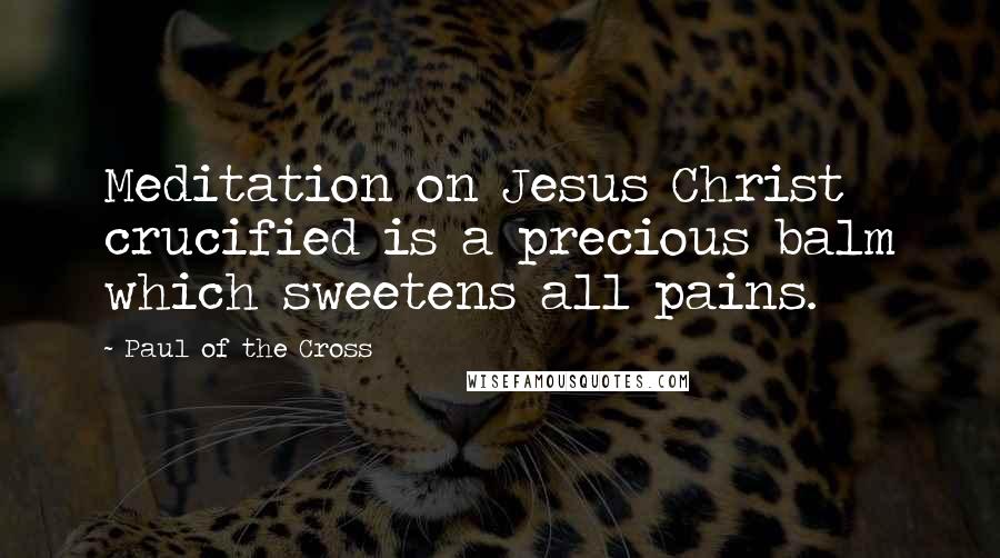 Paul Of The Cross Quotes: Meditation on Jesus Christ crucified is a precious balm which sweetens all pains.