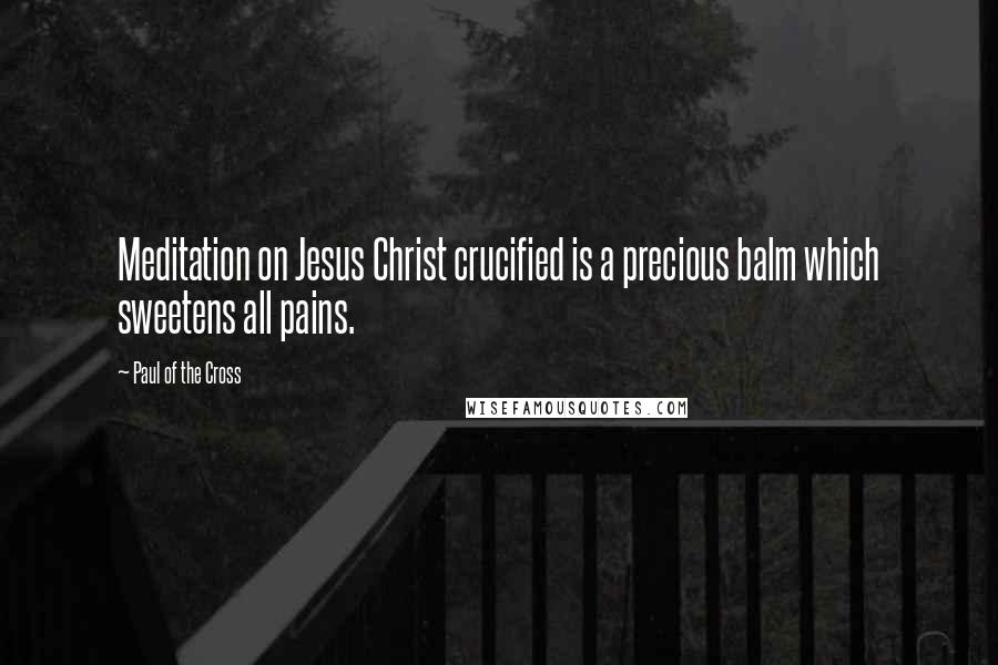 Paul Of The Cross Quotes: Meditation on Jesus Christ crucified is a precious balm which sweetens all pains.