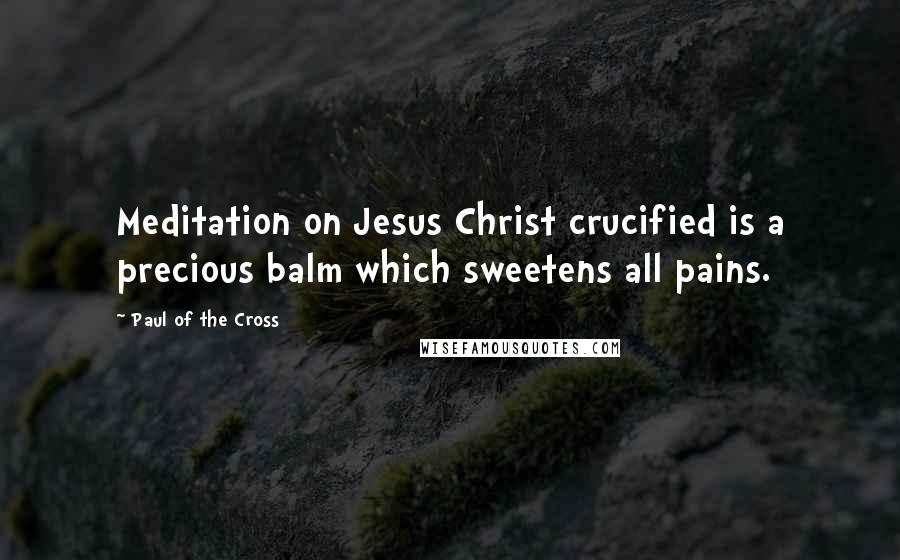 Paul Of The Cross Quotes: Meditation on Jesus Christ crucified is a precious balm which sweetens all pains.