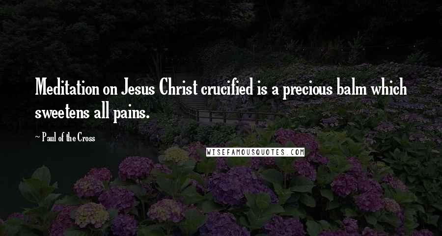 Paul Of The Cross Quotes: Meditation on Jesus Christ crucified is a precious balm which sweetens all pains.