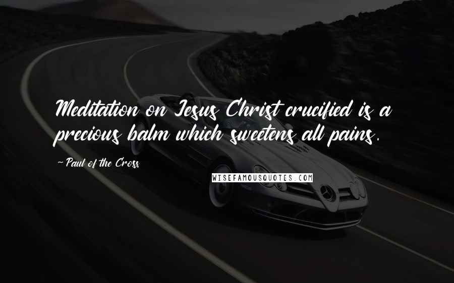 Paul Of The Cross Quotes: Meditation on Jesus Christ crucified is a precious balm which sweetens all pains.