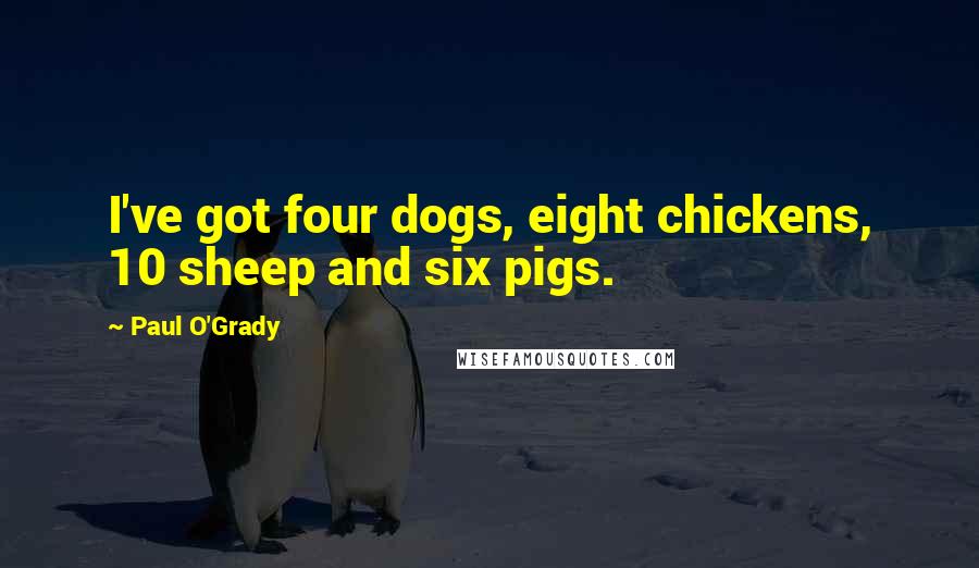 Paul O'Grady Quotes: I've got four dogs, eight chickens, 10 sheep and six pigs.