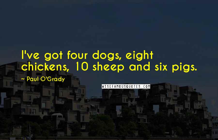 Paul O'Grady Quotes: I've got four dogs, eight chickens, 10 sheep and six pigs.