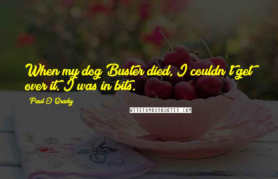 Paul O'Grady Quotes: When my dog Buster died, I couldn't get over it. I was in bits.