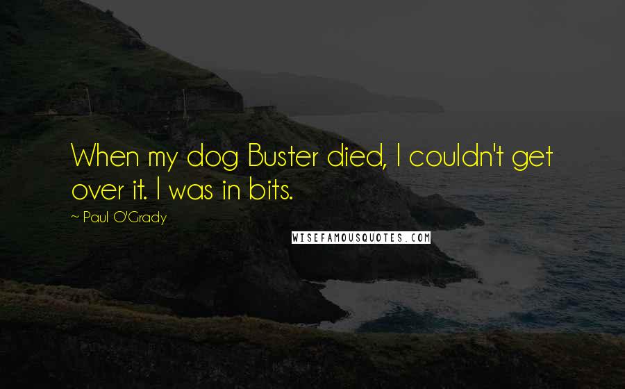 Paul O'Grady Quotes: When my dog Buster died, I couldn't get over it. I was in bits.