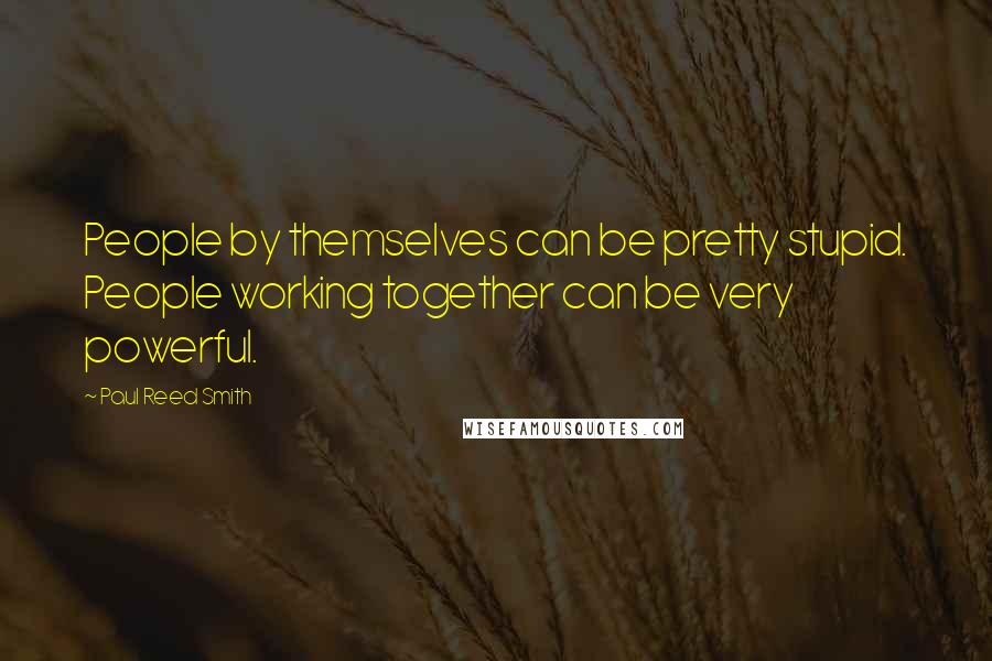 Paul Reed Smith Quotes: People by themselves can be pretty stupid. People working together can be very powerful.