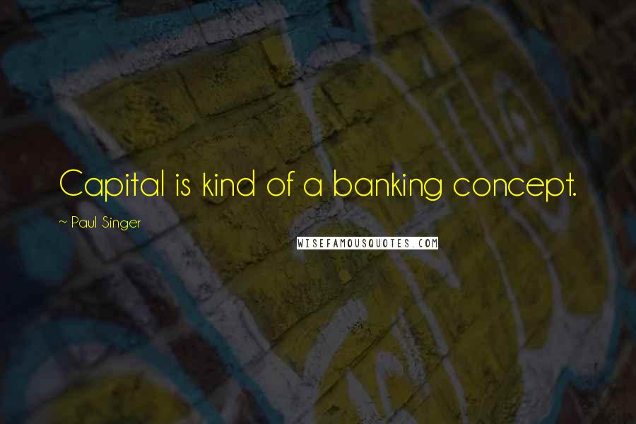 Paul Singer Quotes: Capital is kind of a banking concept.