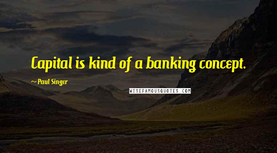 Paul Singer Quotes: Capital is kind of a banking concept.