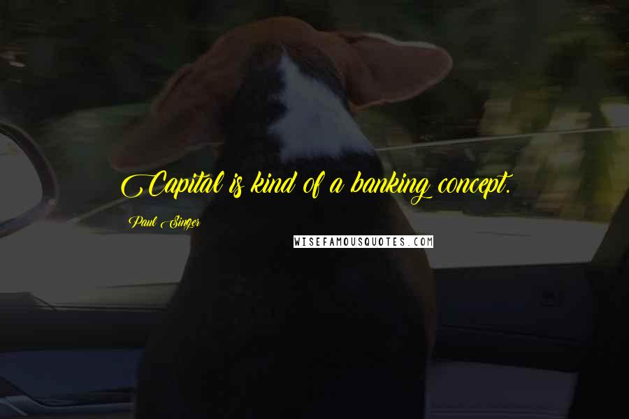 Paul Singer Quotes: Capital is kind of a banking concept.