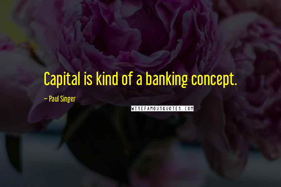 Paul Singer Quotes: Capital is kind of a banking concept.