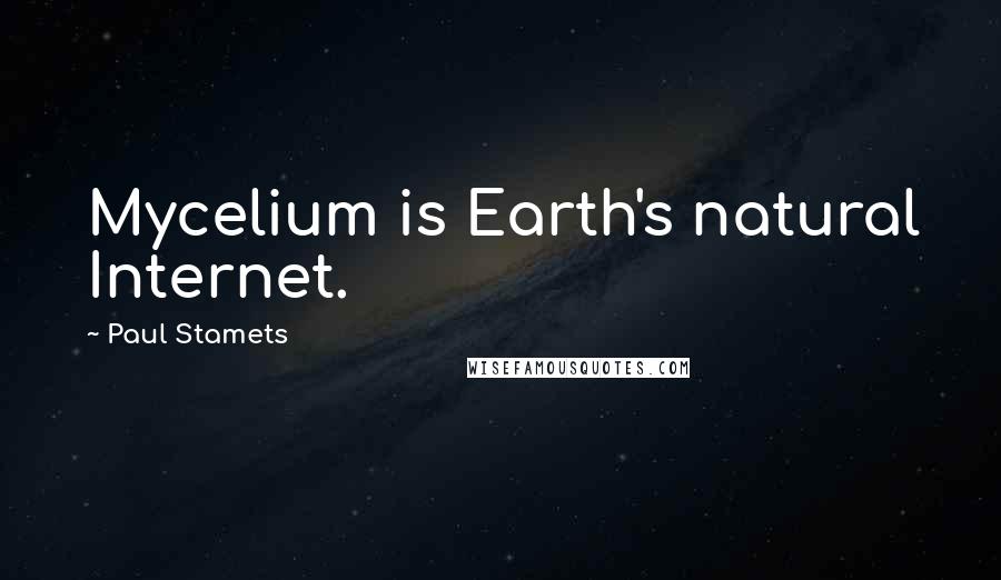 Paul Stamets Quotes: Mycelium is Earth's natural Internet.