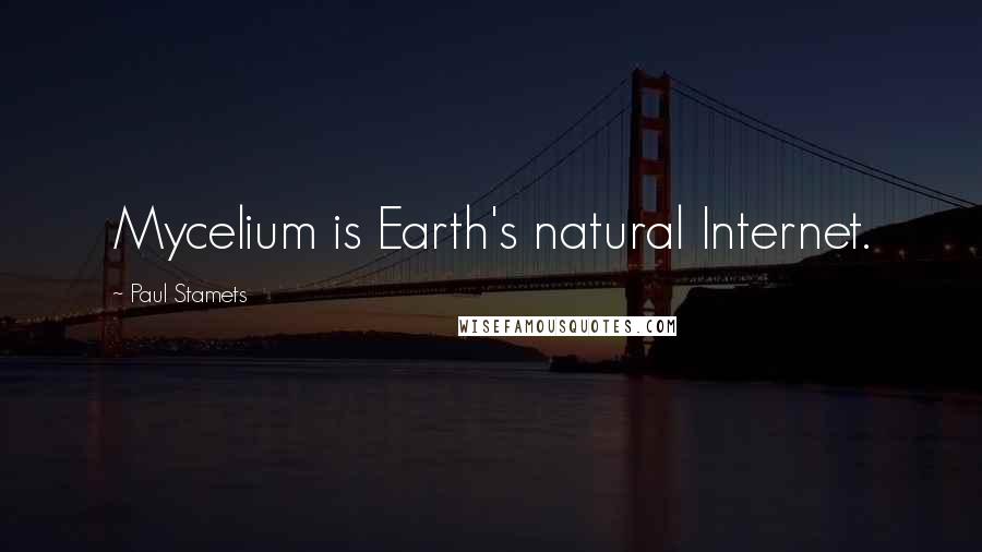 Paul Stamets Quotes: Mycelium is Earth's natural Internet.