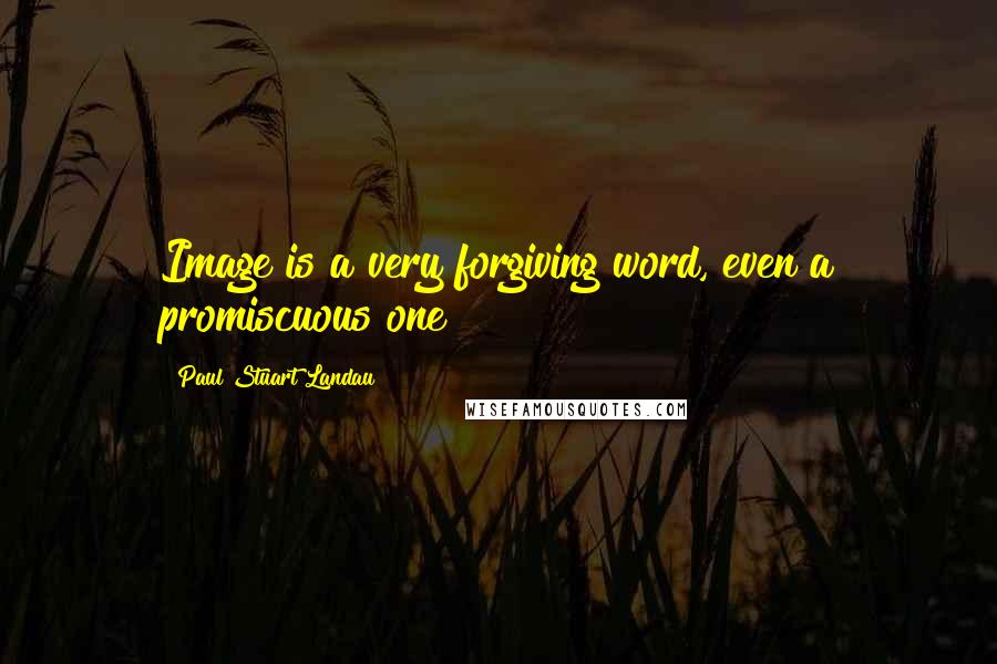 Paul Stuart Landau Quotes: Image is a very forgiving word, even a promiscuous one