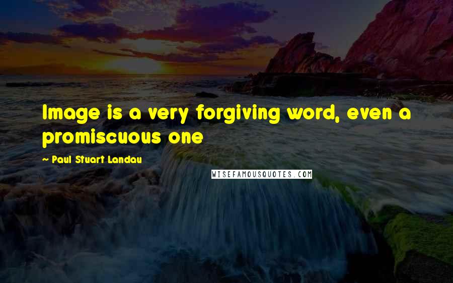 Paul Stuart Landau Quotes: Image is a very forgiving word, even a promiscuous one