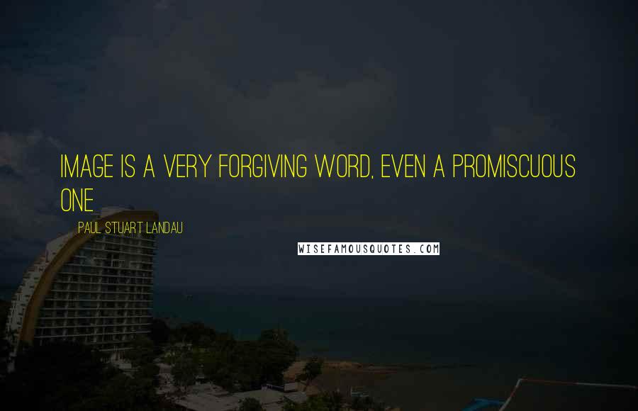 Paul Stuart Landau Quotes: Image is a very forgiving word, even a promiscuous one