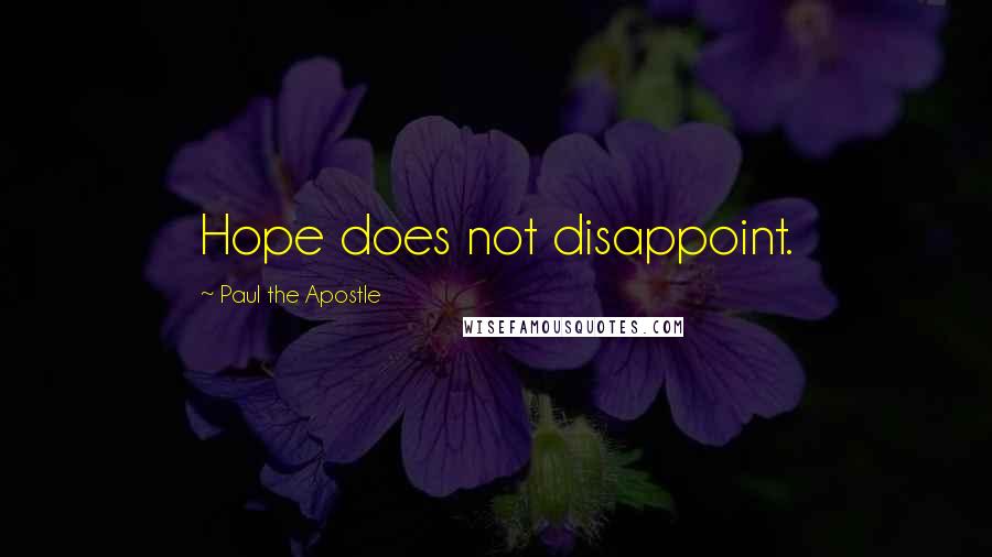 Paul The Apostle Quotes: Hope does not disappoint.