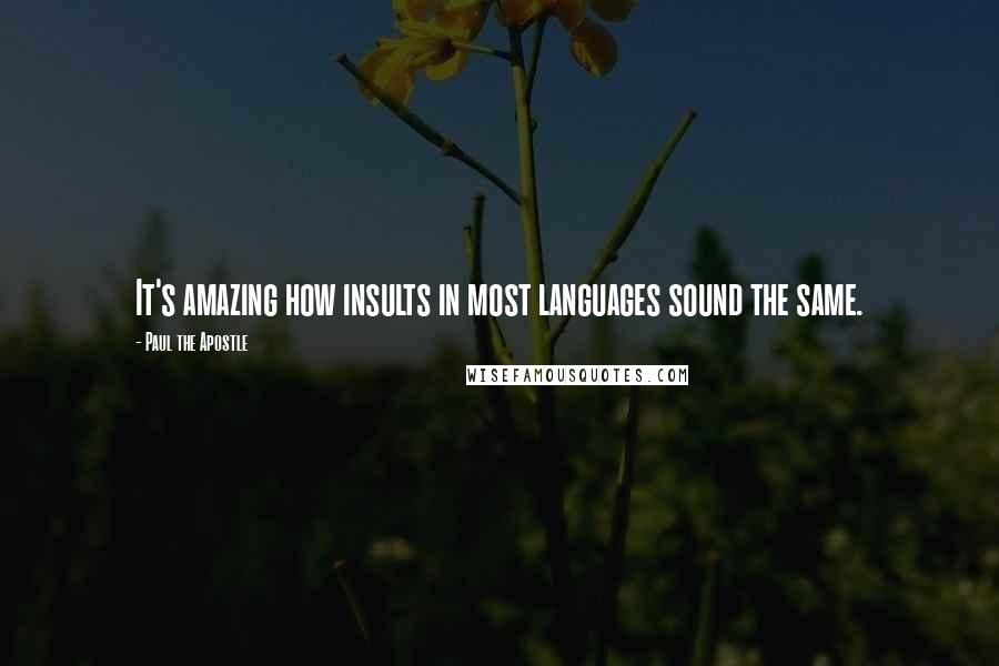 Paul The Apostle Quotes: It's amazing how insults in most languages sound the same.