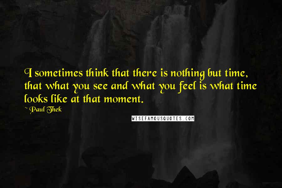 Paul Thek Quotes: I sometimes think that there is nothing but time, that what you see and what you feel is what time looks like at that moment.