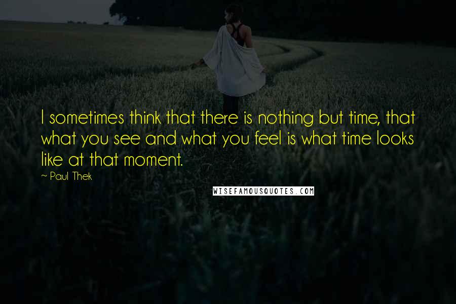 Paul Thek Quotes: I sometimes think that there is nothing but time, that what you see and what you feel is what time looks like at that moment.