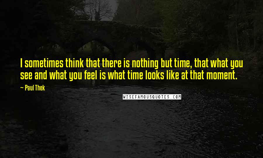 Paul Thek Quotes: I sometimes think that there is nothing but time, that what you see and what you feel is what time looks like at that moment.