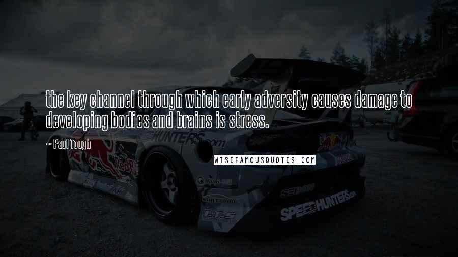 Paul Tough Quotes: the key channel through which early adversity causes damage to developing bodies and brains is stress.