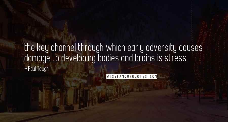 Paul Tough Quotes: the key channel through which early adversity causes damage to developing bodies and brains is stress.